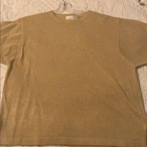 maggie barnes gold mid sleeve shirt